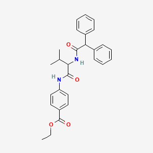 molecular formula C28H30N2O4 B12175199 Ethyl 4-[[2-[(2,2-diphenylacetyl)amino]-3-methylbutanoyl]amino]benzoate CAS No. 6998-37-4