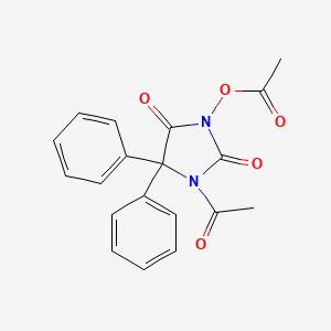 molecular formula C19H16N2O5 B1217520 1-Acetyl-3-acetoxy-5',5-diphenylhydantoin CAS No. 56775-94-1