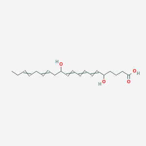 molecular formula C20H30O4 B1217525 5,12-Dihydroxyicosa-6,8,10,14,17-pentaenoic acid 