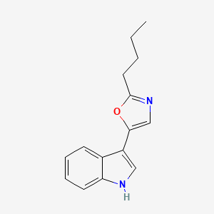 molecular formula C15H16N2O B1217532 1H-Indole, 3-(2-butyl-5-oxazolyl)- CAS No. 93773-63-8