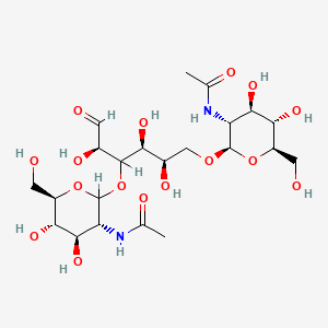 molecular formula C22H38N2O16 B1217533 N-Acetylglucosaminyl(1-3)-N-acetylglucosaminyl(1-6)-galactopyranose CAS No. 55612-66-3