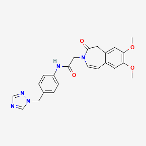 molecular formula C23H23N5O4 B12175331 2-(7,8-dimethoxy-2-oxo-1,2-dihydro-3H-3-benzazepin-3-yl)-N-[4-(1H-1,2,4-triazol-1-ylmethyl)phenyl]acetamide 