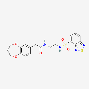 molecular formula C19H20N4O5S2 B12175336 N-{2-[(2,1,3-benzothiadiazol-4-ylsulfonyl)amino]ethyl}-2-(3,4-dihydro-2H-1,5-benzodioxepin-7-yl)acetamide 