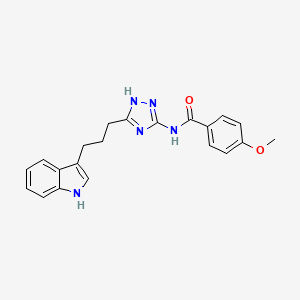 molecular formula C21H21N5O2 B12175397 N-{5-[3-(1H-indol-3-yl)propyl]-1H-1,2,4-triazol-3-yl}-4-methoxybenzamide 