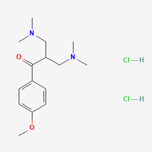molecular formula C15H26Cl2N2O2 B1217541 3-Dimethylamino-2-dimethylaminomethyl-1-(4-methoxyphenyl)-1-propanone CAS No. 90548-62-2