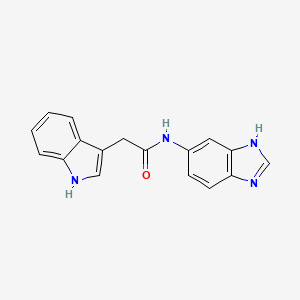 molecular formula C17H14N4O B12175411 N-(1H-benzimidazol-6-yl)-2-(1H-indol-3-yl)acetamide 