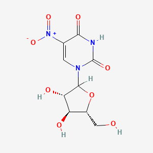 molecular formula C9H11N3O8 B1217542 5-Nitro-1-arabinofuranosyluracil CAS No. 69321-94-4
