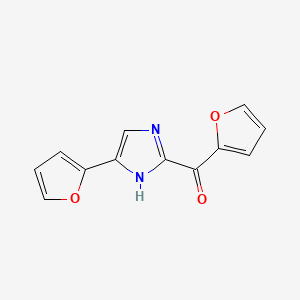 molecular formula C12H8N2O3 B1217544 2-(2-Furoyl)-4(5)-(2-furanyl)-1H-imidazole CAS No. 91037-91-1