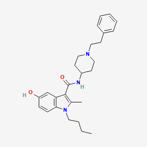 molecular formula C27H35N3O2 B1217546 1-butyl-5-hydroxy-2-methyl-N-(1-(2-phenylethyl)-4-piperidyl)indole-3-carboxamide 