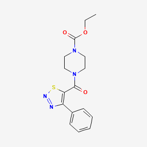molecular formula C16H18N4O3S B12175481 Ethyl 4-[(4-phenyl-1,2,3-thiadiazol-5-yl)carbonyl]piperazine-1-carboxylate 