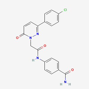 molecular formula C19H15ClN4O3 B12175494 4-({[3-(4-chlorophenyl)-6-oxopyridazin-1(6H)-yl]acetyl}amino)benzamide 