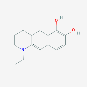 molecular formula C15H21NO2 B1217556 1-Ethyl-1,2,3,4,4a,5,5a,9a-octahydrobenzo[g]quinoline-6,7-diol CAS No. 83964-62-9