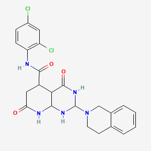 molecular formula C23H23Cl2N5O3 B12175577 N-(2,4-dichlorophenyl)-2-(3,4-dihydro-1H-isoquinolin-2-yl)-4,7-dioxo-1,2,3,4a,5,6,8,8a-octahydropyrido[2,3-d]pyrimidine-5-carboxamide 