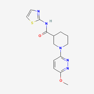 molecular formula C14H17N5O2S B12175580 1-(6-methoxypyridazin-3-yl)-N-(thiazol-2-yl)piperidine-3-carboxamide 