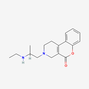 B1217559 1,2,3,4-Tetrahydro-3-(2-(ethylamino)propyl)-5H-(1)benzopyrano(3,4-c)pyridin-5-one CAS No. 86371-40-6