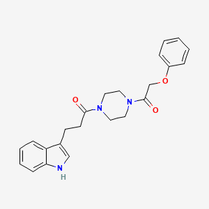 molecular formula C23H25N3O3 B12175612 3-(1H-indol-3-yl)-1-[4-(phenoxyacetyl)piperazin-1-yl]propan-1-one 