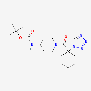 molecular formula C18H30N6O3 B12175621 tert-butyl (1-{[1-(1H-tetrazol-1-yl)cyclohexyl]carbonyl}piperidin-4-yl)carbamate 