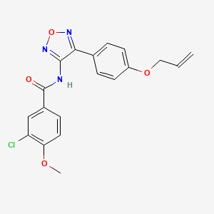 molecular formula C19H16ClN3O4 B12175659 3-chloro-4-methoxy-N-{4-[4-(prop-2-en-1-yloxy)phenyl]-1,2,5-oxadiazol-3-yl}benzamide 
