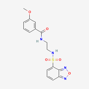 molecular formula C16H16N4O5S B12175676 N-{2-[(2,1,3-benzoxadiazol-4-ylsulfonyl)amino]ethyl}-3-methoxybenzamide 