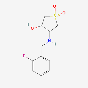 molecular formula C11H14FNO3S B12175682 4-[(2-Fluorobenzyl)amino]tetrahydrothiophene-3-ol 1,1-dioxide 
