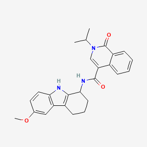 molecular formula C26H27N3O3 B12175733 N-(6-methoxy-2,3,4,9-tetrahydro-1H-carbazol-1-yl)-1-oxo-2-(propan-2-yl)-1,2-dihydroisoquinoline-4-carboxamide 