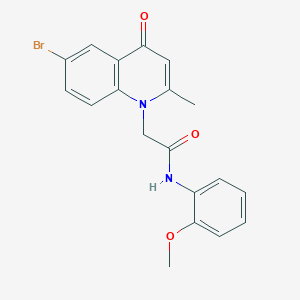 molecular formula C19H17BrN2O3 B1217574 2-(6-bromo-2-methyl-4-oxoquinolin-1(4H)-yl)-N-(2-methoxyphenyl)acetamide 
