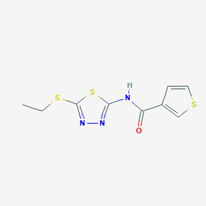 molecular formula C9H9N3OS3 B12175788 N-[5-(ethylsulfanyl)-1,3,4-thiadiazol-2-yl]thiophene-3-carboxamide 