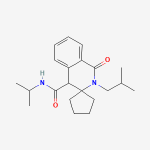 molecular formula C21H30N2O2 B12175806 2'-isobutyl-N-isopropyl-1'-oxo-2',4'-dihydro-1'H-spiro[cyclopentane-1,3'-isoquinoline]-4'-carboxamide 