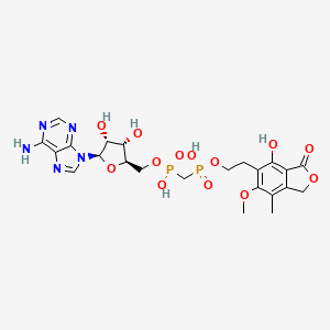 {[5-(6-Amino-purin-7-YL)-3,4-dihydroxy-tetrahydro-furan-2-ylmethoxy]-hydroxy-phosphorylmethyl}-phosphonic acid mono-[2-(4-hydroxy-6-methoxy-7-methyl-3-oxo-1,3-dihydro-isobenzofuran-5-YL)-ethyl] ester