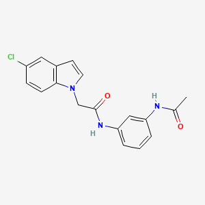 molecular formula C18H16ClN3O2 B12175830 N-[3-(acetylamino)phenyl]-2-(5-chloro-1H-indol-1-yl)acetamide 