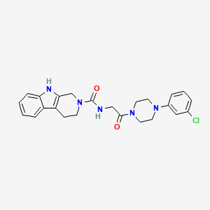 molecular formula C24H26ClN5O2 B12175897 N-{2-[4-(3-chlorophenyl)piperazin-1-yl]-2-oxoethyl}-1,3,4,9-tetrahydro-2H-beta-carboline-2-carboxamide 