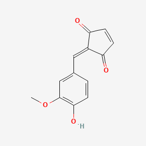 molecular formula C13H10O4 B1217592 4-Cyclopentene-1,3-dione, 2-((4-hydroxy-3-methoxyphenyl)methylene)- CAS No. 55776-43-7