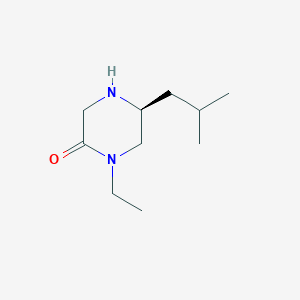 molecular formula C10H20N2O B012176 (5S)-1-ethyl-5-(2-methylpropyl)piperazin-2-one CAS No. 106576-32-3