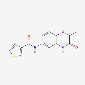 molecular formula C14H12N2O3S B12176030 N-(2-methyl-3-oxo-3,4-dihydro-2H-1,4-benzoxazin-6-yl)thiophene-3-carboxamide 