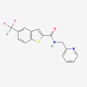 molecular formula C16H11F3N2OS B12176035 N-(pyridin-2-ylmethyl)-5-(trifluoromethyl)-1-benzothiophene-2-carboxamide 