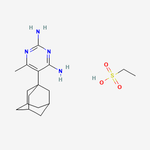 molecular formula C17H28N4O3S B1217606 2,4-Diamino-5-adamantyl-6-methyl-pyrimidine ethanesulfonate CAS No. 35507-78-9
