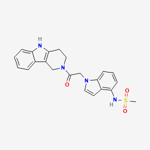 molecular formula C22H22N4O3S B12176062 N-{1-[2-oxo-2-(1,3,4,5-tetrahydro-2H-pyrido[4,3-b]indol-2-yl)ethyl]-1H-indol-4-yl}methanesulfonamide 