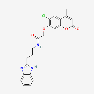 molecular formula C22H20ClN3O4 B12176096 N-[3-(1H-benzimidazol-2-yl)propyl]-2-[(6-chloro-4-methyl-2-oxo-2H-chromen-7-yl)oxy]acetamide 