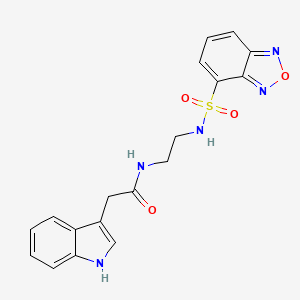 molecular formula C18H17N5O4S B12176125 N-{2-[(2,1,3-benzoxadiazol-4-ylsulfonyl)amino]ethyl}-2-(1H-indol-3-yl)acetamide 