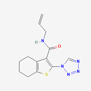 molecular formula C13H15N5OS B12176147 N-(prop-2-en-1-yl)-2-(1H-tetrazol-1-yl)-4,5,6,7-tetrahydro-1-benzothiophene-3-carboxamide 