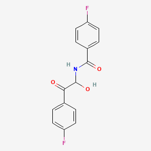 molecular formula C15H11F2NO3 B12176153 4-fluoro-N-[2-(4-fluorophenyl)-1-hydroxy-2-oxoethyl]benzamide 
