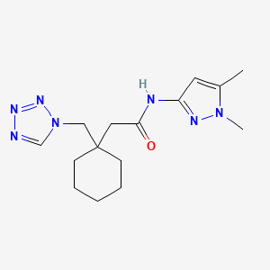 molecular formula C15H23N7O B12176165 N-(1,5-dimethyl-1H-pyrazol-3-yl)-2-[1-(1H-tetrazol-1-ylmethyl)cyclohexyl]acetamide 