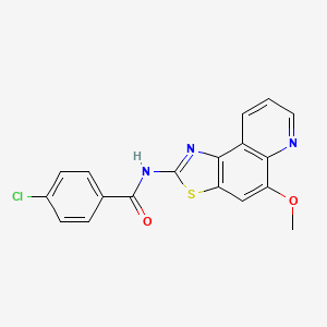 molecular formula C18H12ClN3O2S B12176196 4-chloro-N-[(2Z)-5-methoxy[1,3]thiazolo[4,5-f]quinolin-2(1H)-ylidene]benzamide 