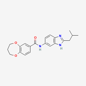 molecular formula C21H23N3O3 B12176204 N-[2-(2-methylpropyl)-1H-benzimidazol-5-yl]-3,4-dihydro-2H-1,5-benzodioxepine-7-carboxamide 