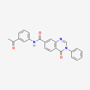 molecular formula C23H17N3O3 B12176209 N-(3-acetylphenyl)-4-oxo-3-phenyl-3,4-dihydroquinazoline-7-carboxamide 