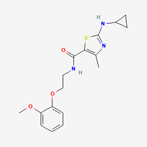 molecular formula C17H21N3O3S B12176235 2-(cyclopropylamino)-N-[2-(2-methoxyphenoxy)ethyl]-4-methyl-1,3-thiazole-5-carboxamide 