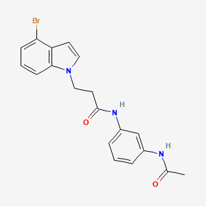 molecular formula C19H18BrN3O2 B12176249 N-[3-(acetylamino)phenyl]-3-(4-bromo-1H-indol-1-yl)propanamide 
