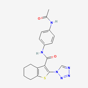 molecular formula C18H18N6O2S B12176252 N-[4-(acetylamino)phenyl]-2-(1H-tetrazol-1-yl)-4,5,6,7-tetrahydro-1-benzothiophene-3-carboxamide 