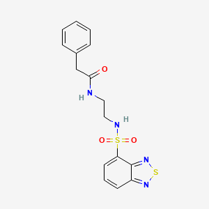 molecular formula C16H16N4O3S2 B12176305 N-{2-[(2,1,3-benzothiadiazol-4-ylsulfonyl)amino]ethyl}-2-phenylacetamide 