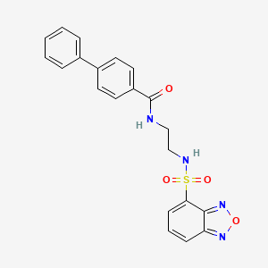 molecular formula C21H18N4O4S B12176307 N-{2-[(2,1,3-benzoxadiazol-4-ylsulfonyl)amino]ethyl}biphenyl-4-carboxamide 